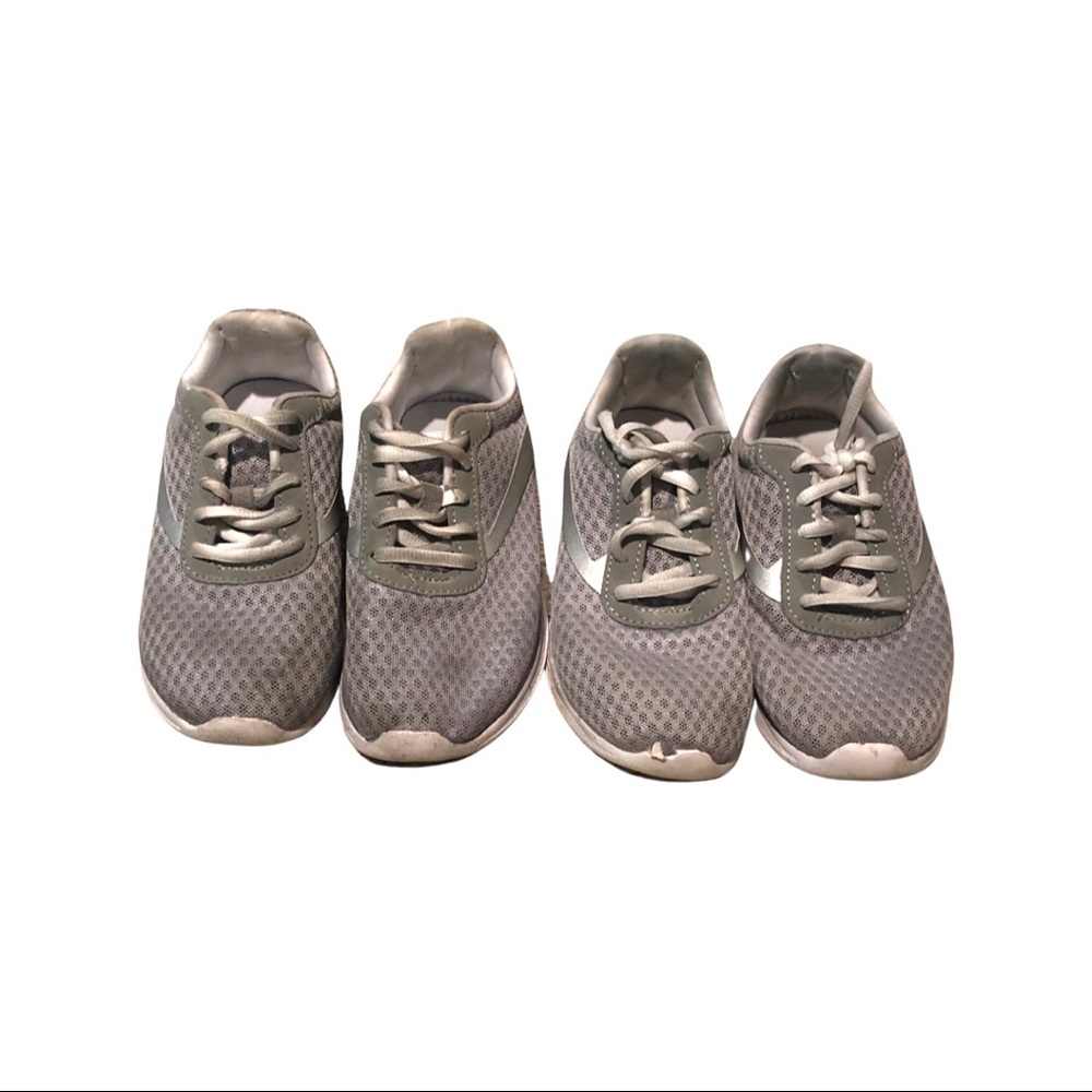 2 pairs of boy's sneakers. Gray and white